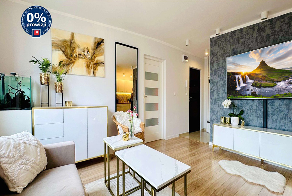 nowoczesny salon w ekskluzywnym apartamencie do sprzedaży Katowice (okolice)