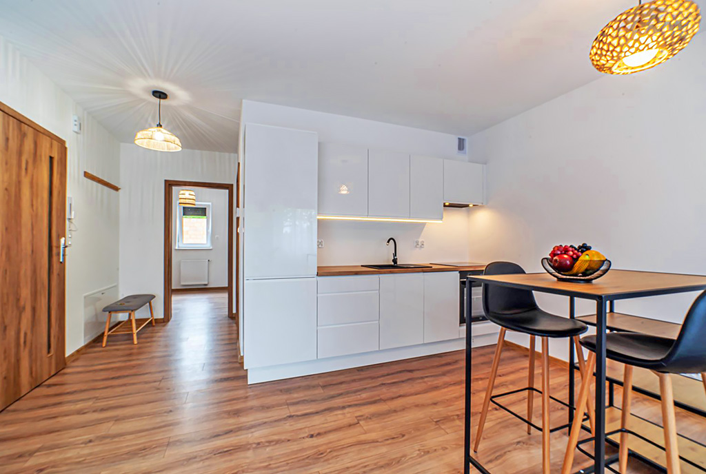 zbliżenie na aneks kuchenny w luksusowym apartamencie do wynajmu Częstochowa (okolice)