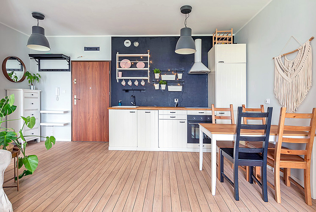 nowoczesna kuchnia w luksusowym apartamencie do wynajmu Elbląg