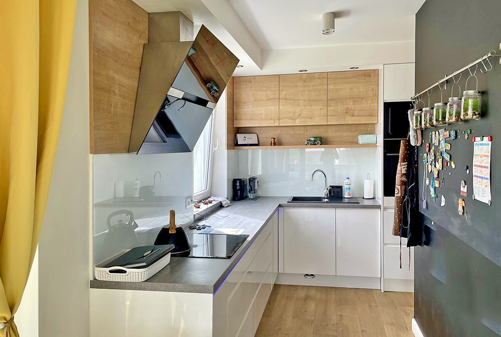 zabudowana kuchnia w luksusowym apartamencie na sprzedaż Szczecin