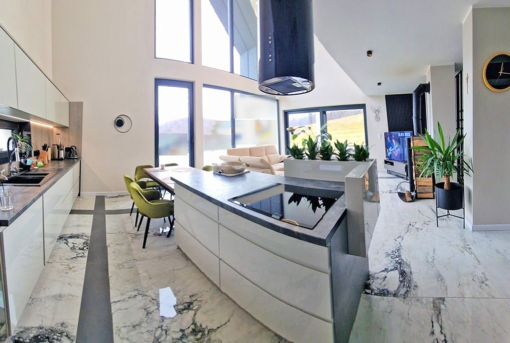 nowoczesna kuchnia w luksusowej willi na sprzedaż Bielsko-Biała (okolice)