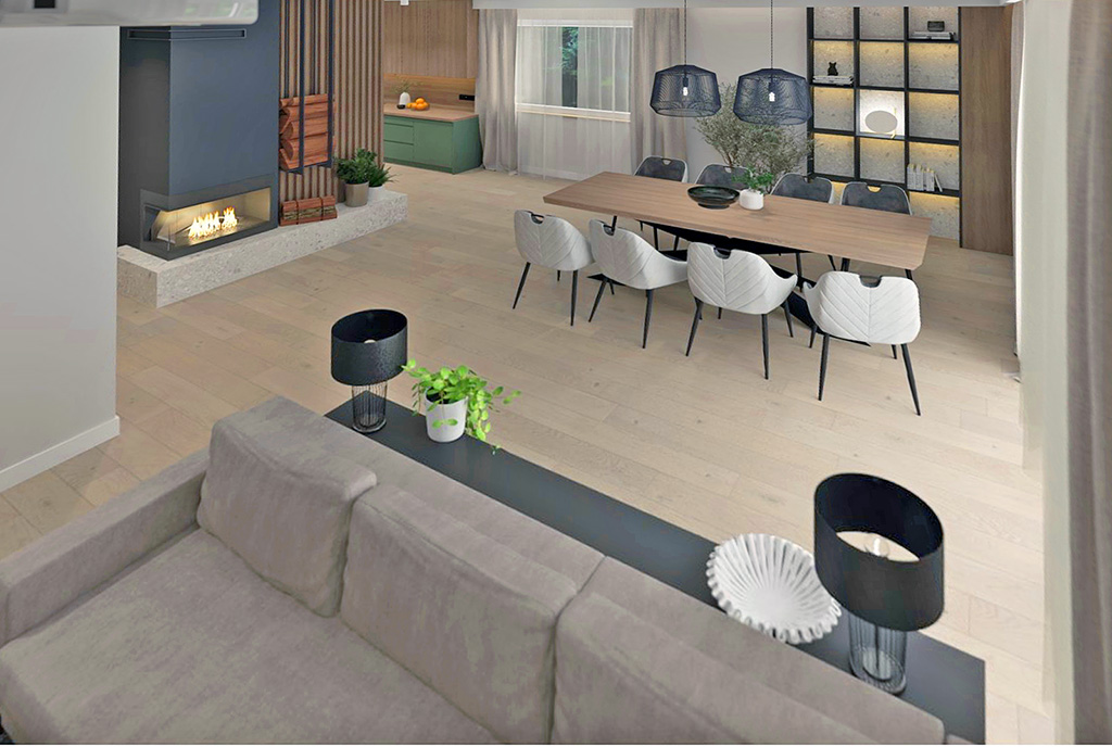 fragment salonu w luksusowej willi na sprzedaż Warszawa (okolice)