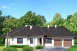 widok od przodu na luksusową willę na sprzedaż Mazury