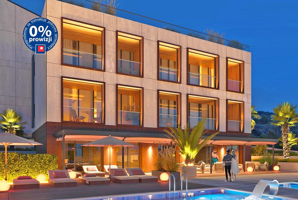 elegancki apartamentowiec, w którym znajduje się oferowany do sprzedaży ekskluzywny apartament Chorwacja (Medulin)