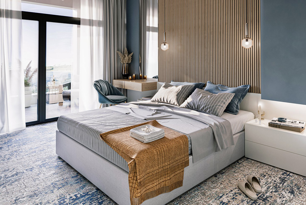 zaciszna sypialnia w luksusowym apartamencie na sprzedaż Chorwacja (Medulin)