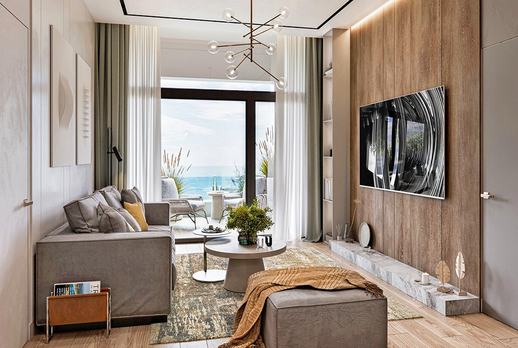 elegancki salon w ekskluzywnym apartamencie do sprzedaży Chorwacja (Medulin)