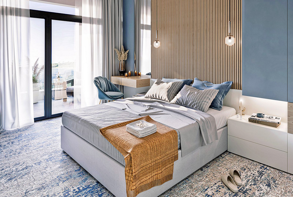 zaciszna sypialnia w luksusowym apartamencie na sprzedaż Chorwacja (Medulin)