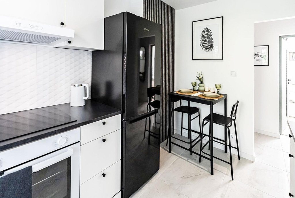 zbliżenie na kuchnię w luksusowym apartamencie na sprzedaż Gdańsk