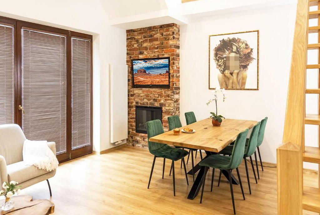 komfortowy salon w ekskluzywnym apartamencie do sprzedaży Mazury