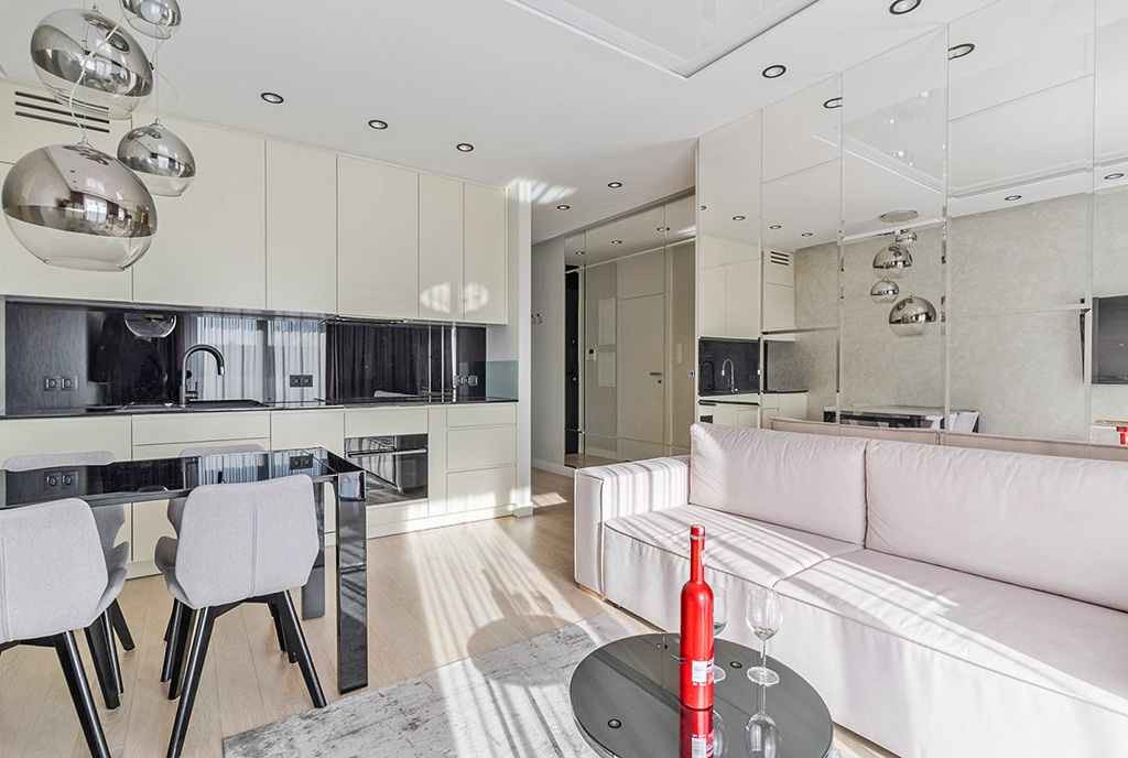 elegancki pokój dzienny w ekskluzywnym apartamencie do sprzedaży Gdańsk