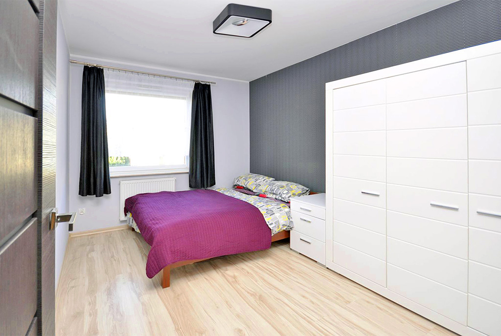 wygodna sypialnia w ekskluzywnym apartamencie na sprzedaż Gdynia (okolice)