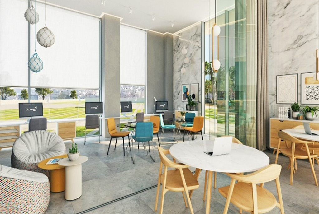 fragment lobby w apartamentowcu, gdzie znajduje się oferowany na sprzedaż luksusowy apartament Hiszpania (Malaga)