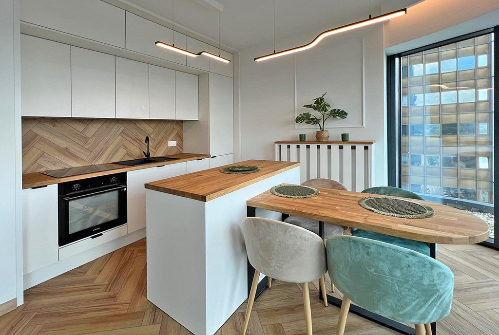 designerska kuchnia w luksusowym apartamencie na sprzedaż Katowice