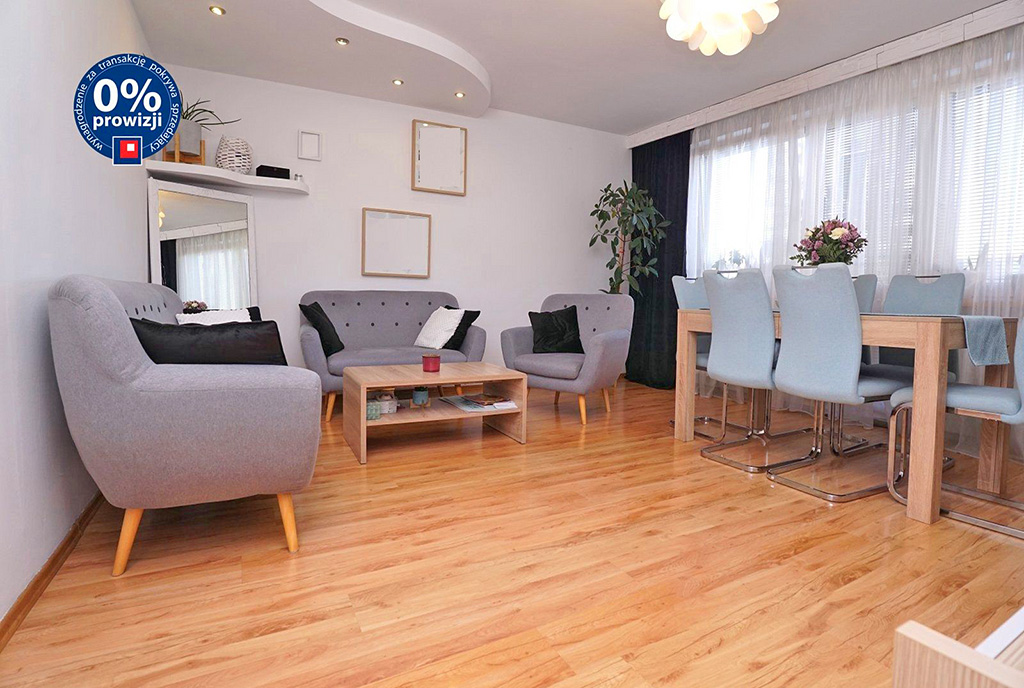 imponujący pokój dzienny w ekskluzywnym apartamencie do sprzedaży Piotrków Trybunalski