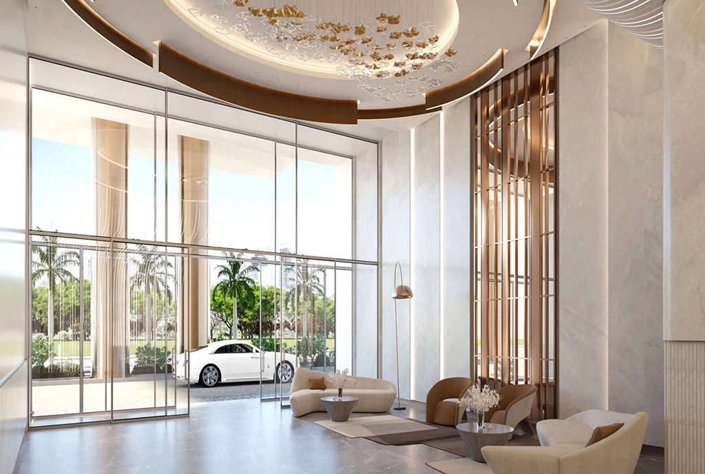 reprezentacyjne wejście do ekskluzywnego apartamentu do sprzedaży Zjednoczone Emiraty Arabskie (Dubaj)