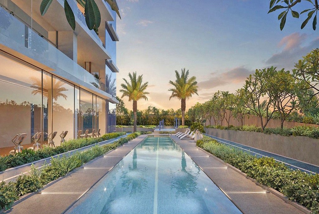 imponujący basen przy ekskluzywnym apartamencie na sprzedaż Zjednoczone Emiraty Arabskie (Dubaj)