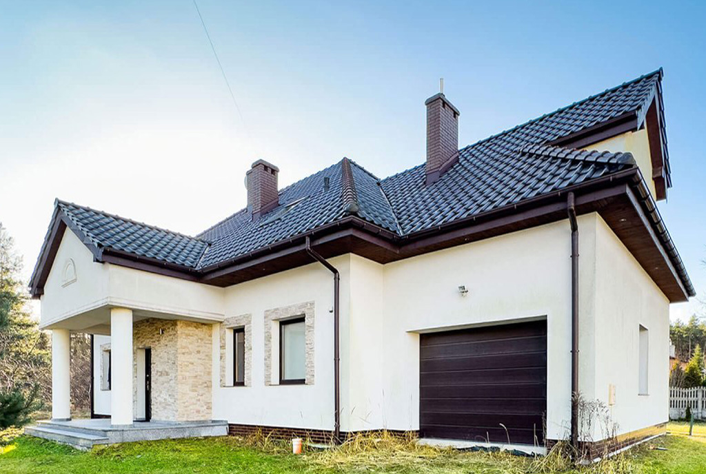 frontowa elewacja ekskluzywnej willi do sprzedaży Katowice (okolice)