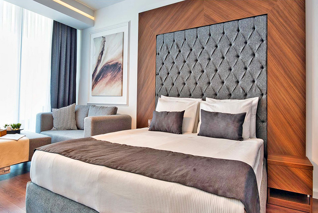 zaciszna sypialnia w luksusowym apartamencie na sprzedaż Cypr (Iskele)