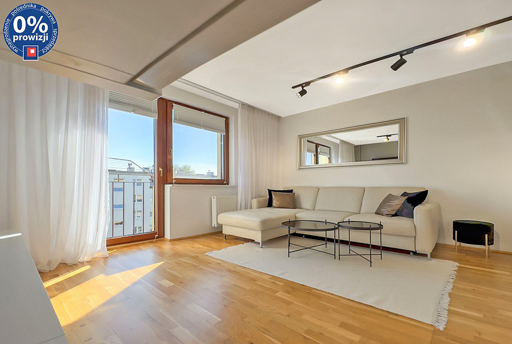 nowoczesne wnętrze salonu w ekskluzywnym apartamencie do sprzedaży Katowice (okolice)