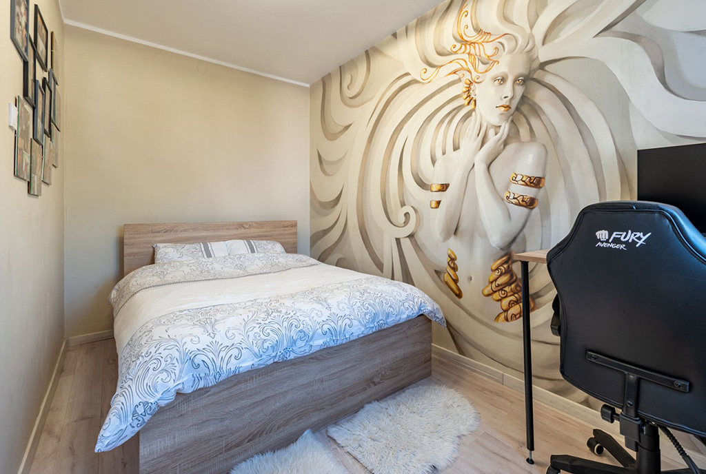 elegancka sypialnia w luksusowym apartamencie do sprzedaży Elbląg