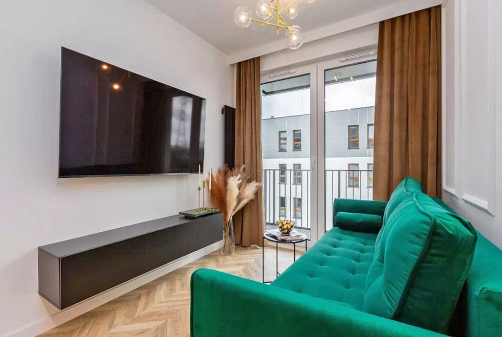 fragment salonu w luksusowym apartamencie na sprzedaż Gdynia (okolice)