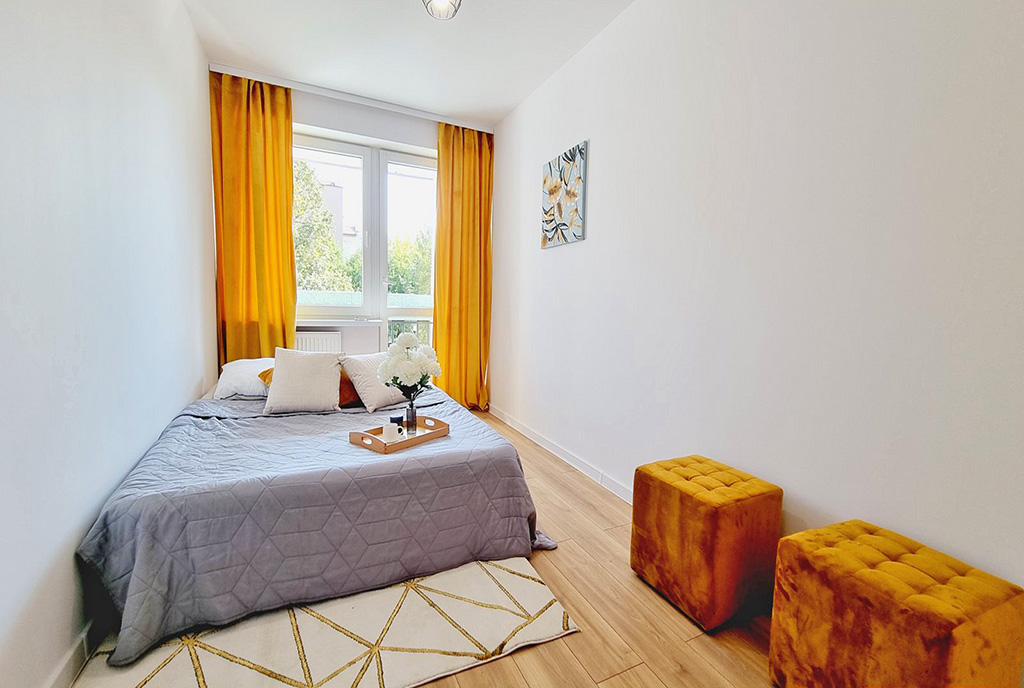 elegancka sypialnia w ekskluzywnym apartamencie na sprzedaż Mielec