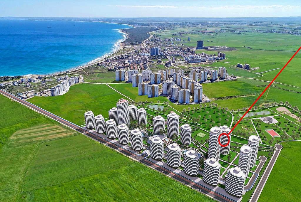 malownicza lokalizacja, gdzie znajduje się oferowany do sprzedaży luksusowy apartament Cypr (Iskele Yeni)