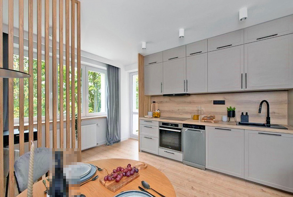 jadalnia i kuchnia w luksusowym apartamencie na sprzedaż Gdynia