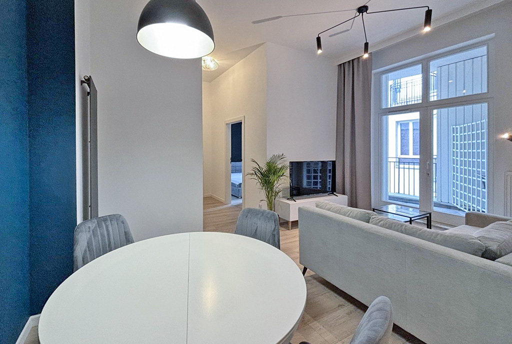 zbliżenie na jadalnią w luksusowym apartamencie do wynajmu Szczecin