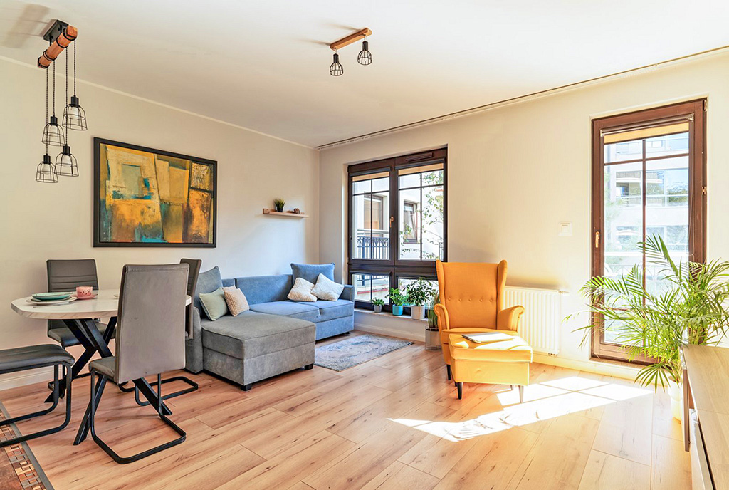 kameralny salon w ekskluzywnym apartamencie do sprzedaży Gdańsk