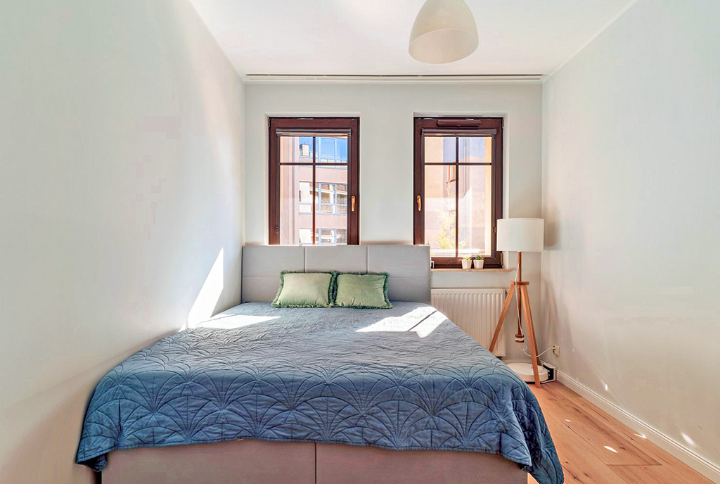 elegancka sypialnia w luksusowym apartamencie do sprzedaży Gdańsk