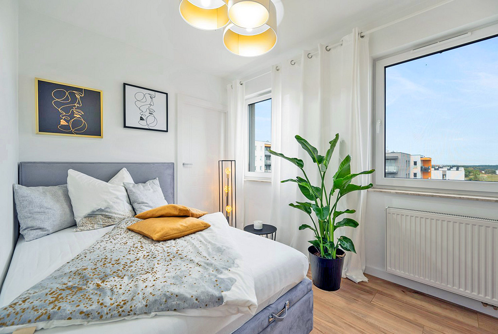 fragment sypialni w ekskluzywnym apartamencie na sprzedaż Gdańsk
