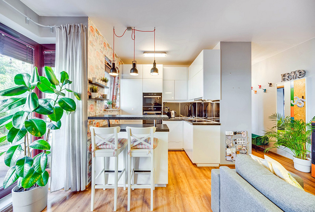 zdjęcie prezentuje aneks kuchenny w luksusowym apartamencie na sprzedaż Gdańsk