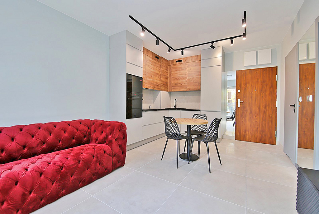 futurystyczna kuchnia w luksusowym apartamencie na sprzedaż Gorzów Wielkopolski