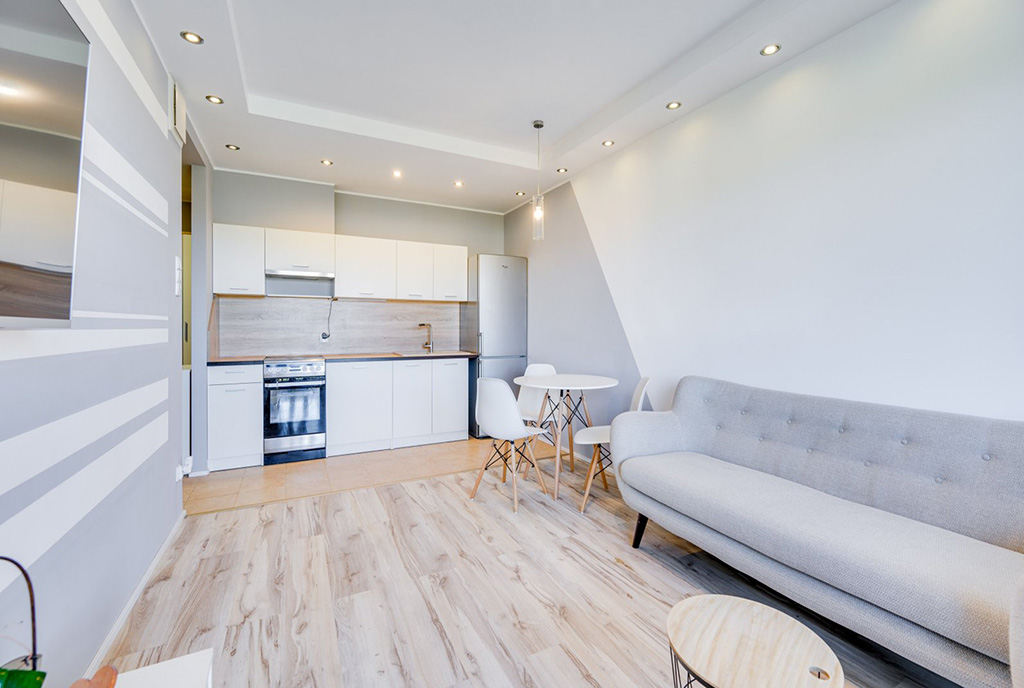 nowoczesny aneks kuchenny w luksusowym apartamencie do wynajmu Gdańsk (okolice)
