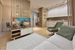 nowoczesny design salonu w ekskluzywnym apartamencie do wynajęcia Szczecin