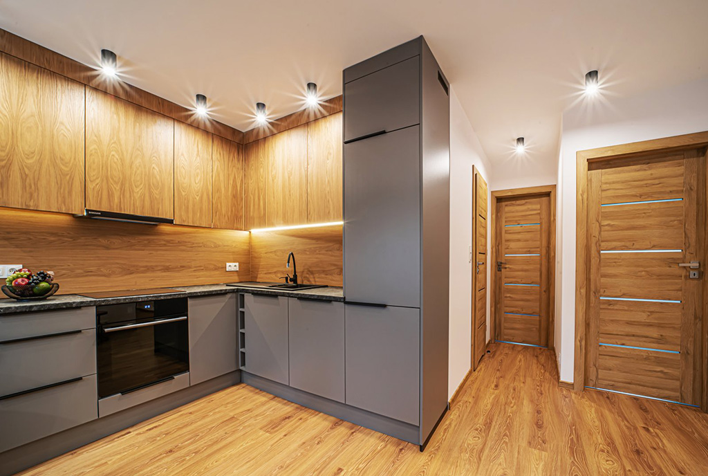 futurystyczna kuchnia w luksusowym apartamencie na sprzedaż Bolesławiec