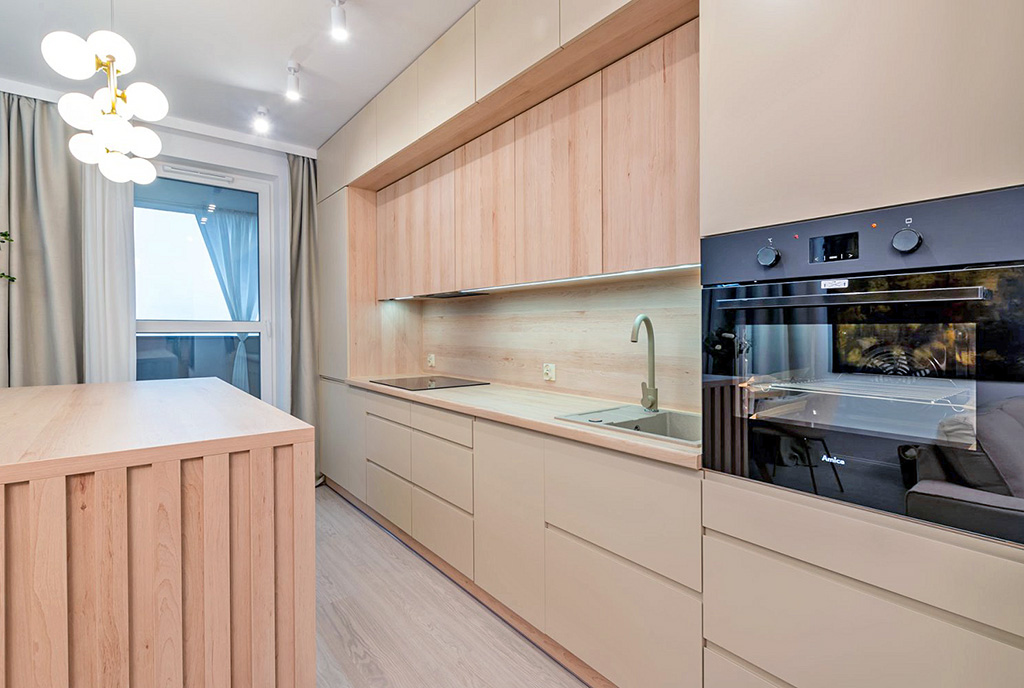 zbliżenie na aneks kuchenny w luksusowym apartamencie na sprzedaż Elbląg