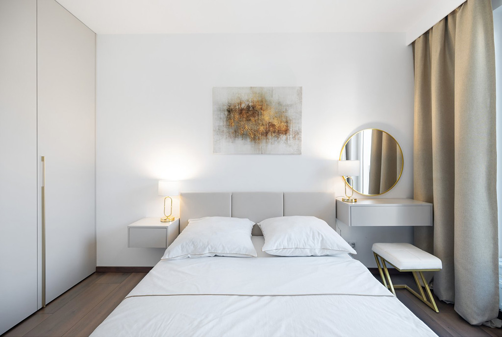 fantastyczna sypialnia w ekskluzywnym apartamencie na sprzedaż Gdańsk