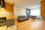 imponujący pokój dzienny w luksusowym apartamencie do wynajmu Szczecin
