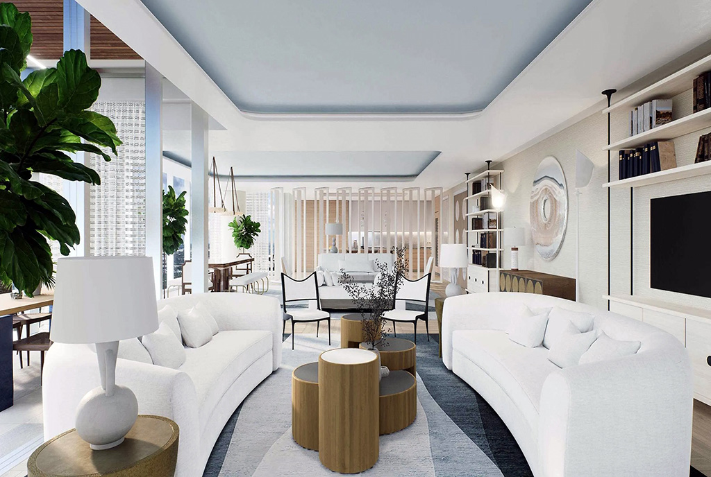 jeden z pokoi w luksusowym apartamencie na sprzedaż Florida (Stany Zjednoczone Ameryki)