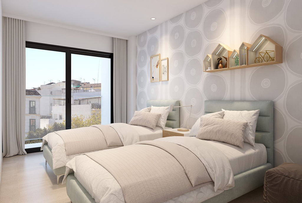 widok na sypialnię w ekskluzywnym apartamencie na sprzedaż Hiszpania (Alicante)