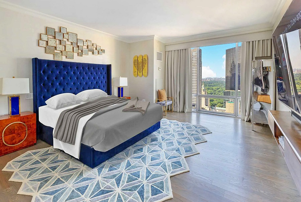 zaciszna sypialnia w luksusowym apartamencie na sprzedaż New York