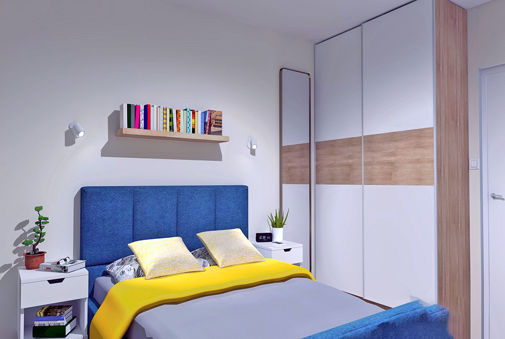 wygodna sypialnia w luksusowym apartamencie na sprzedaż Piotrków Trybunalski (okolice)