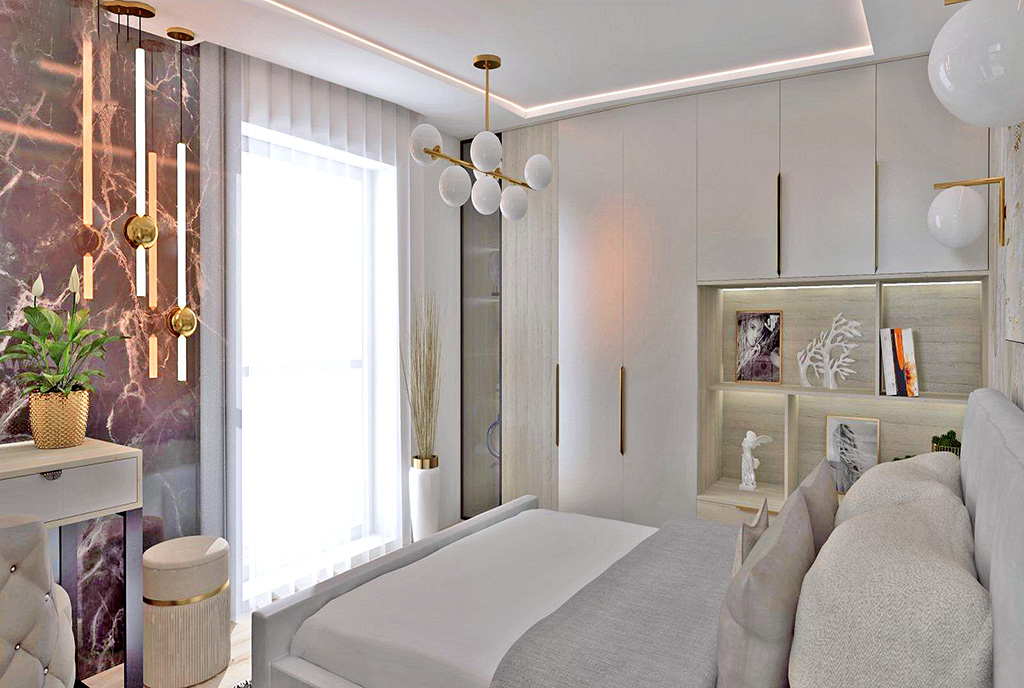 fragment sypialni w ekskluzywnej willi na sprzedaż Wałbrzych (okolice)