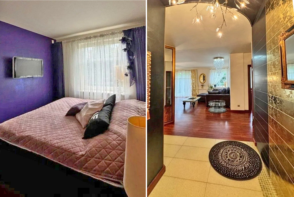 na zdjęciu sypialnia oraz korytarz w ekskluzywnym apartamencie na sprzedaż Sopot