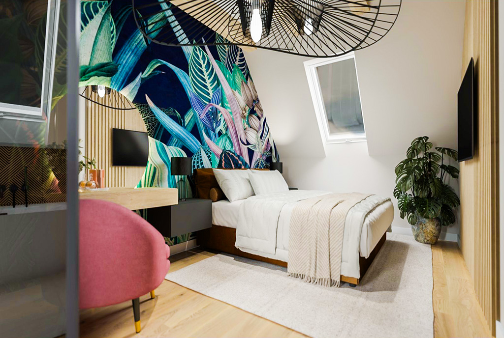 kameralna sypialnia w luksusowej willi na sprzedaż Warszawa okolice)