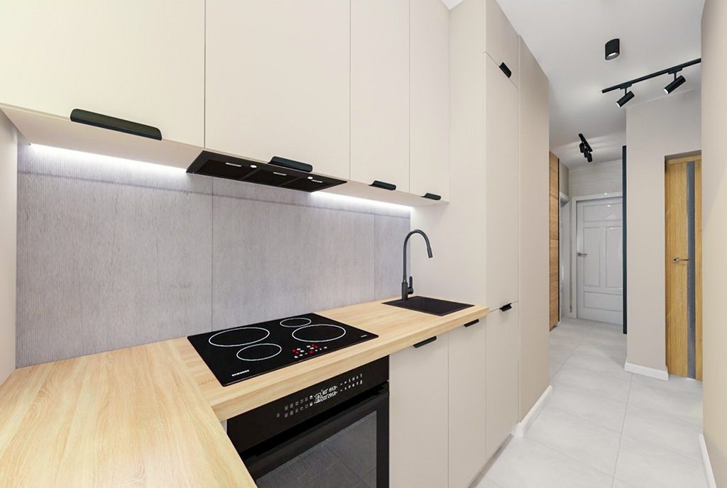 fragment kuchni w luksusowym apartamencie na sprzedaż Elbląg