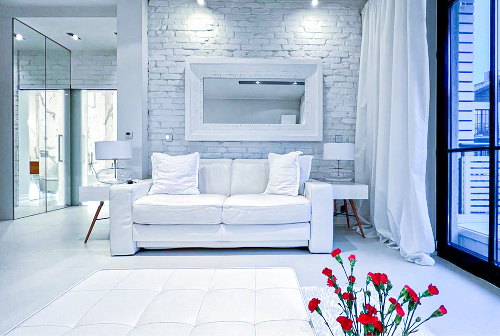 zbliżenie na pokój dzienny w luksusowym apartamencie do wynajmu Szczecin
