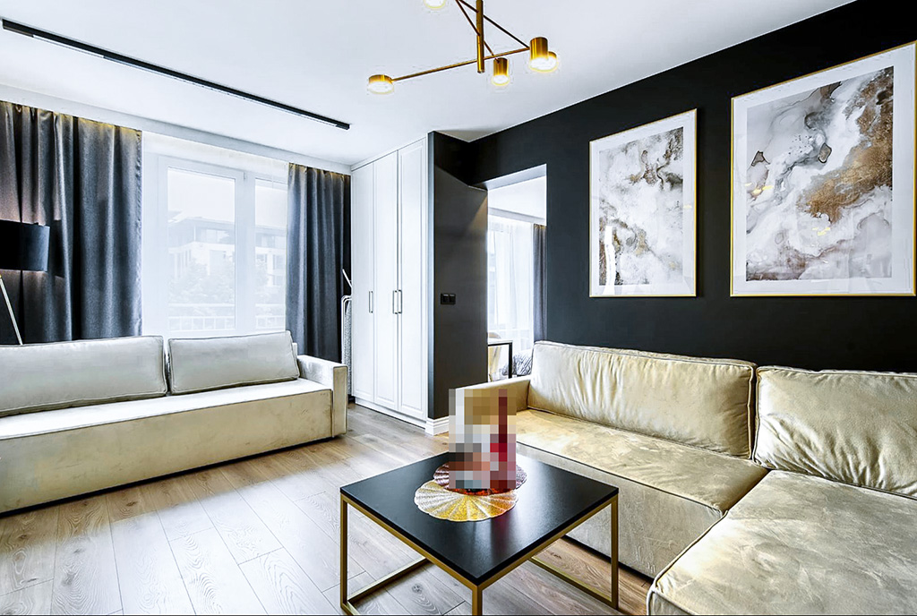 fragment pokoju dziennego w luksusowym apartamencie na sprzedaż Gdynia